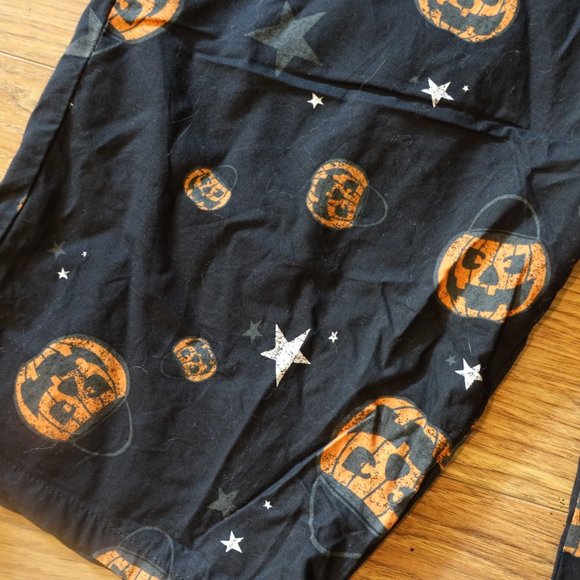 Halloween Pumpkin Cotton Lounge Pajama Crop Pants - Picture 2 of 6